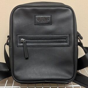 GUESS Black Leather Messenger Bag